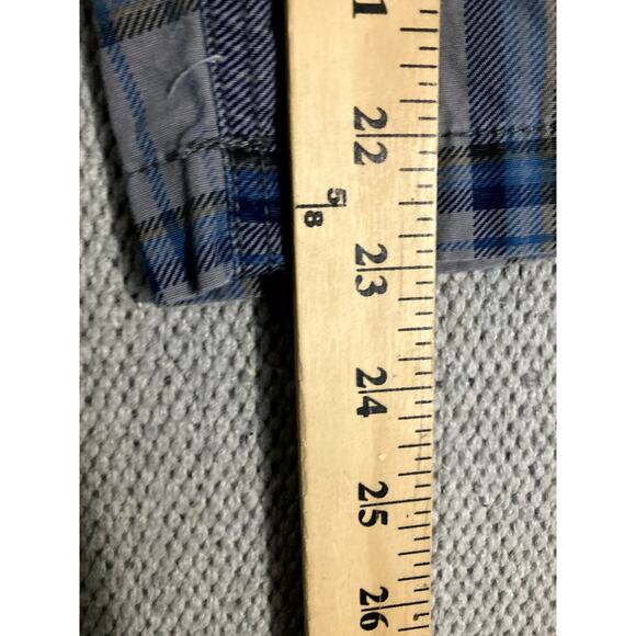 OP Ocean Pacific Board Shorts Mens 40 Gray/Blue Plaid Cargo Beach Casual - Picture 11 of 14